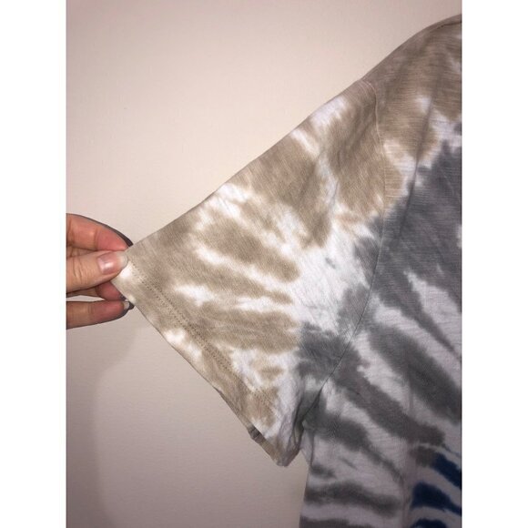 Arna York Womens Size 14/16 Dress Tiered Tee Shirt Tie Dyed Blue Gray Tan Plus - Picture 4 of 7